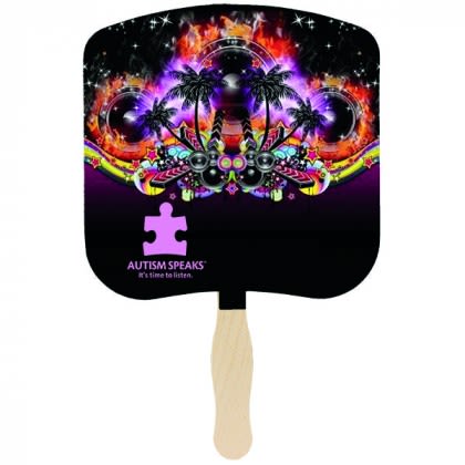 Bread Slice Hand Fan - Full Color -7 3/8 x 8 1/4 Inch